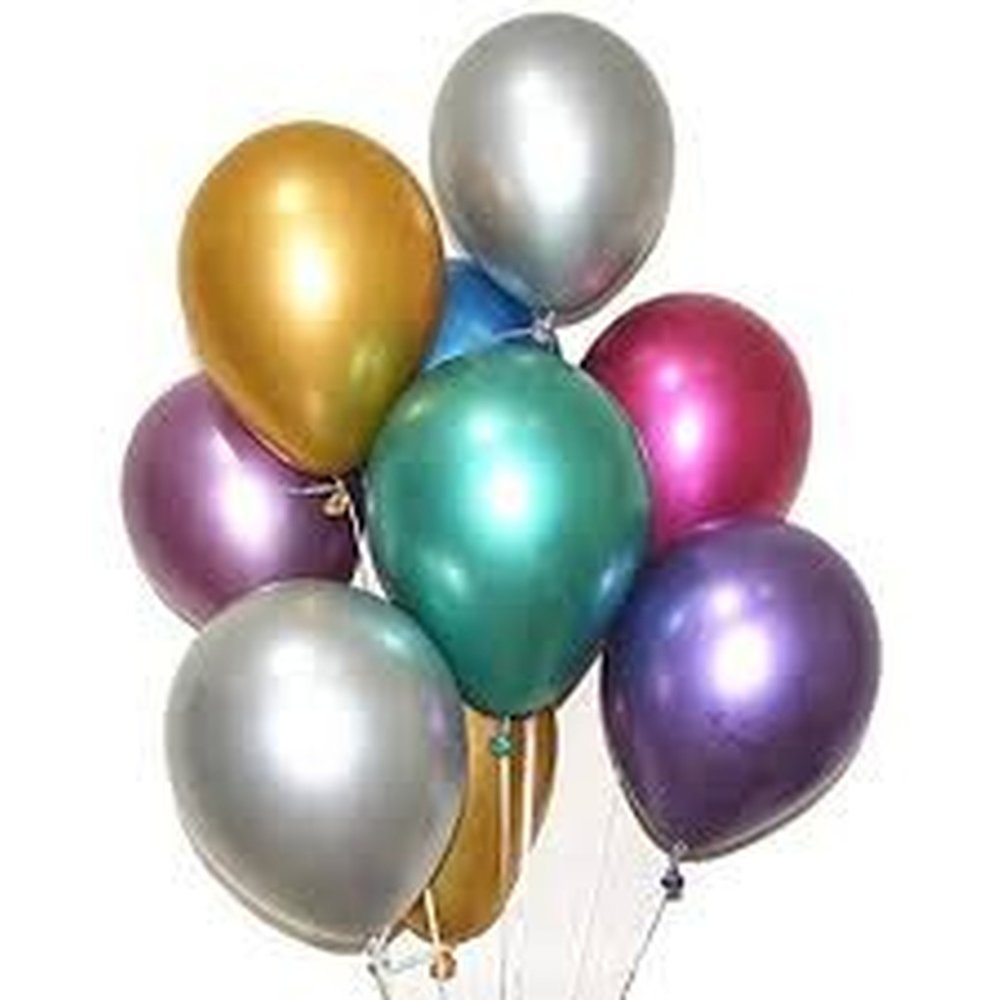 Metallic multi-colored balloon bouquet cluster