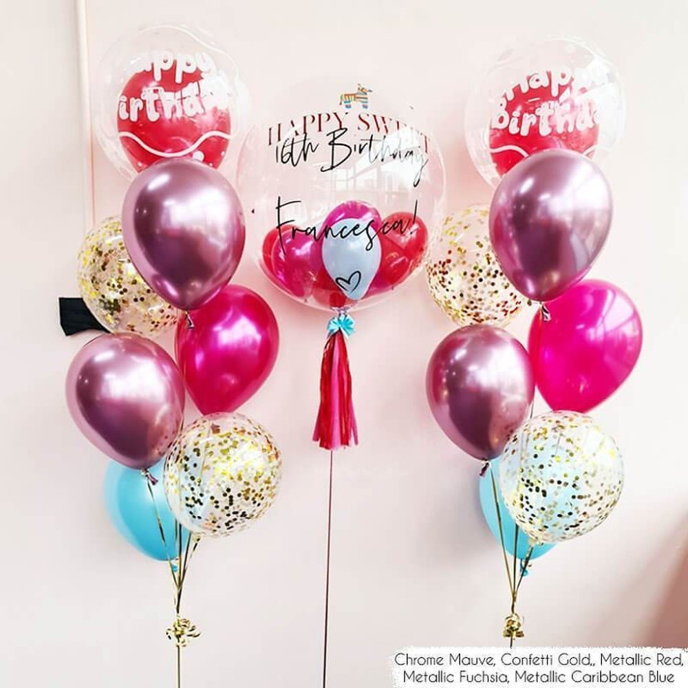 Mazzo di palloncini metallizzati colorati personalizzato