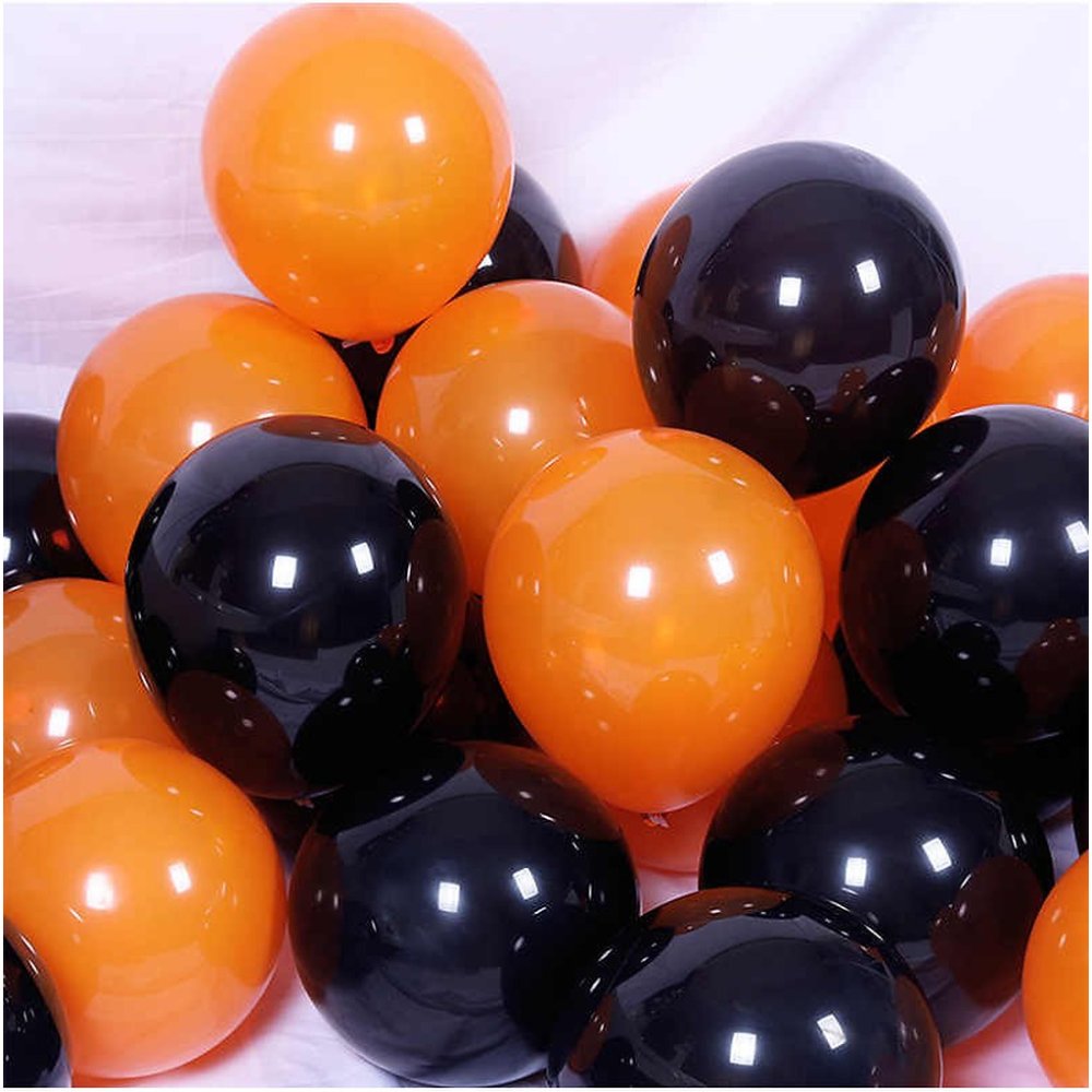 Globos laranxas e negros brillantes
