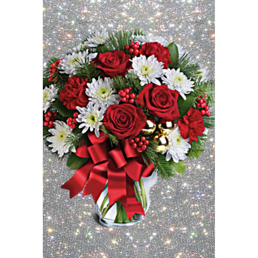 Festive red and white bouquet