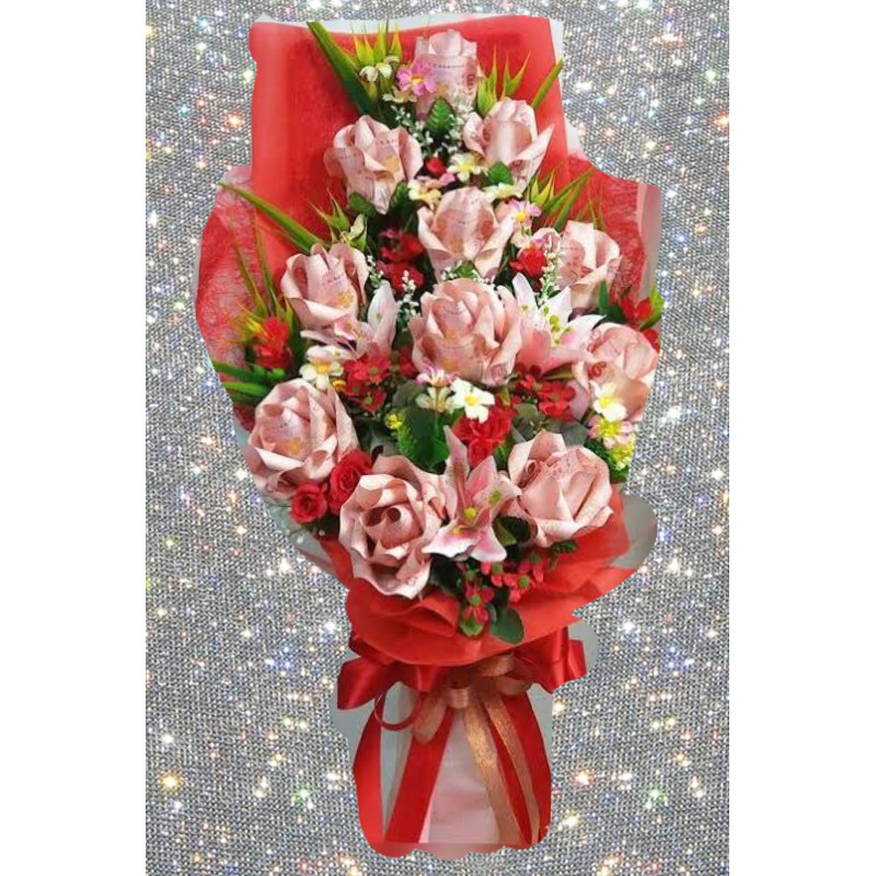 Rose money flower 7500 baht in bouquet Rose money flower 7500 baht in bouquet