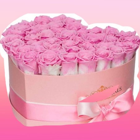 Roses flowers in box in Valentine day