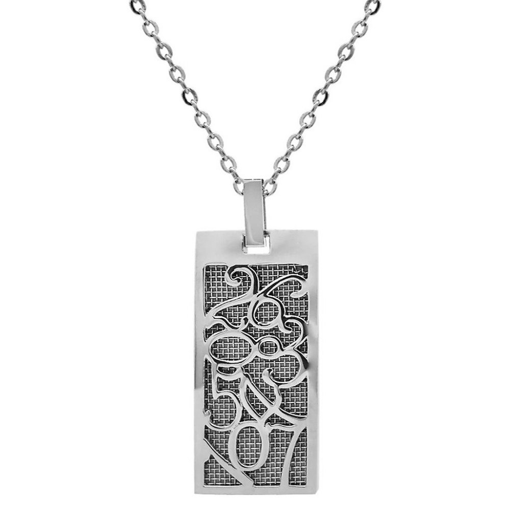 Geometric silver rectangular pendant necklace