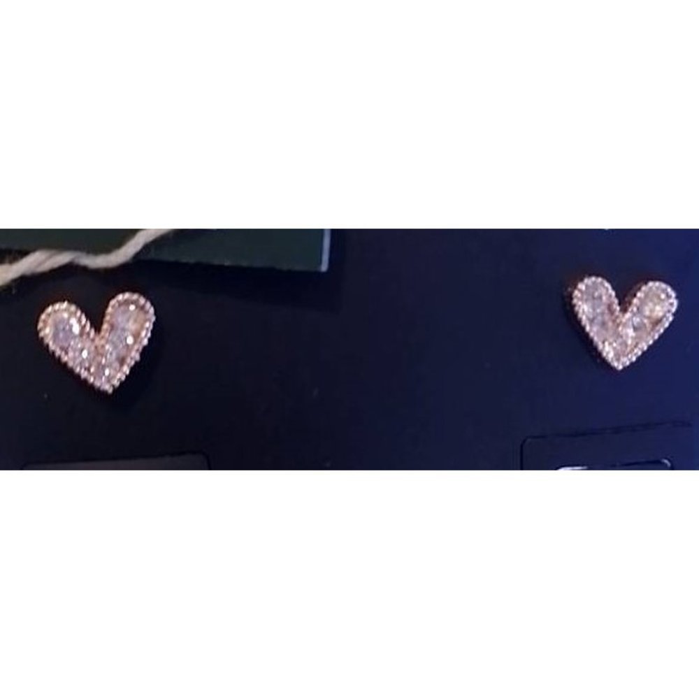 Tachuelas de corazón pavé de oro rosa