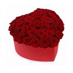 Red Rose flowers in box for Valentine