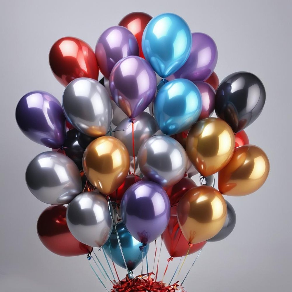 Bunter Metallic-Folienballon-Strauß