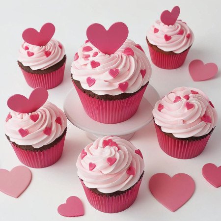 Pink Heart Cupcake Gift Set 15 pcs – Romantic Sweet Treats in Pattaya Pink Heart Cupcake Gift Set 15 pcs – Romantic Sweet Treats