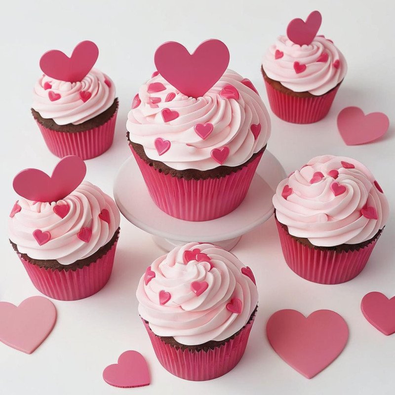 Pink Heart Cupcake Gift Set 15 pcs – Romantic Sweet Treats in Pattaya Pink Heart Cupcake Gift Set 15 pcs – Romantic Sweet Treats