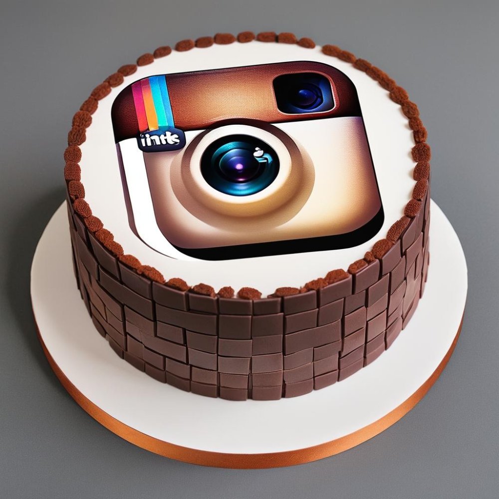 Instagram icon chocolate brick cake