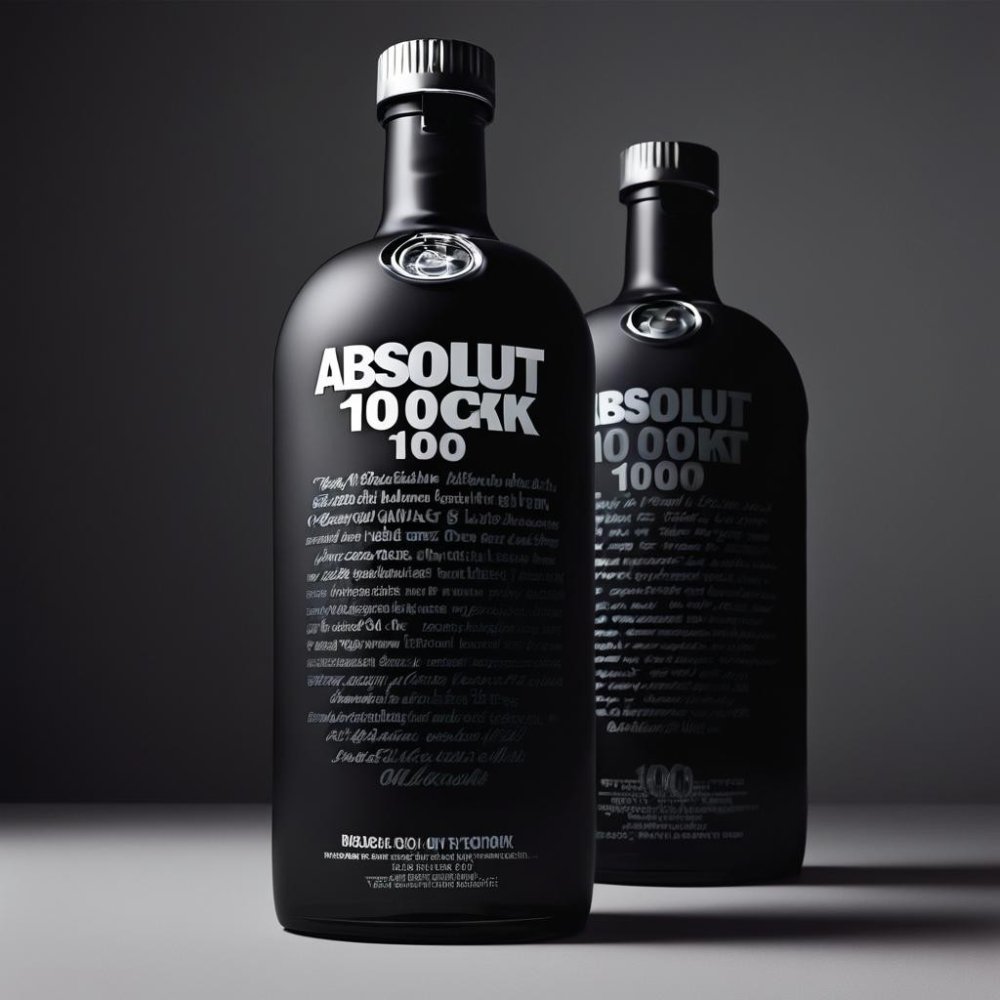Matte black Absolut 100 bottles