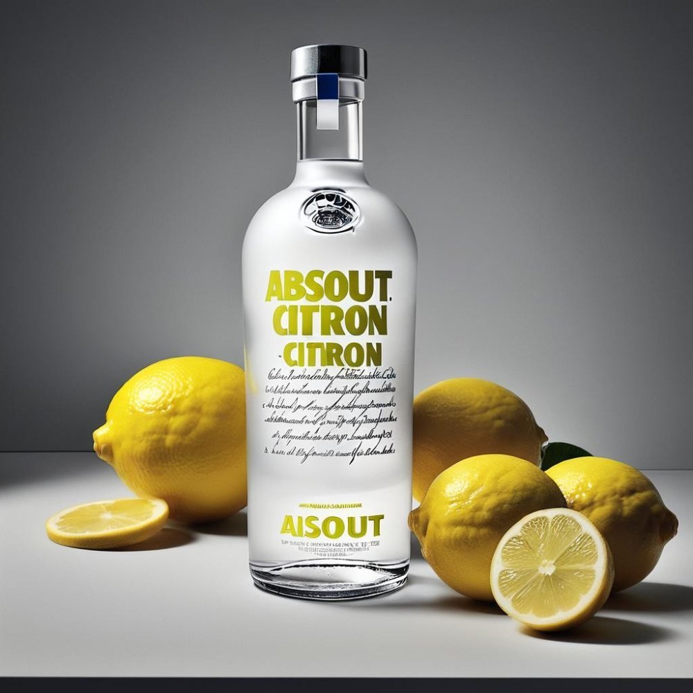 Absolut Citron Vodka with lemons