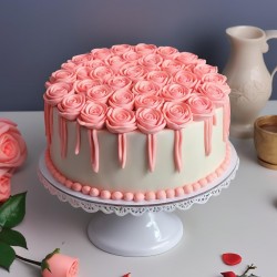 ROSE FLOWER CAKE 1100 gram (3P delivery in 2 day)