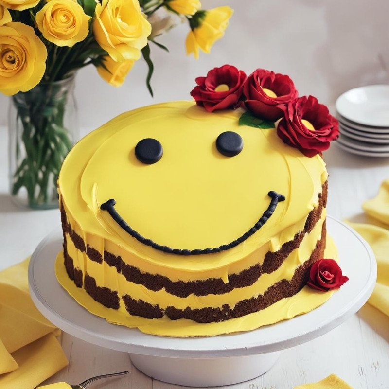 Smile Icon Cake 1100g – Fun Celebration Dessert in Pattaya Smile Icon Cake 1100g – Fun Celebration Dessert in Pattaya