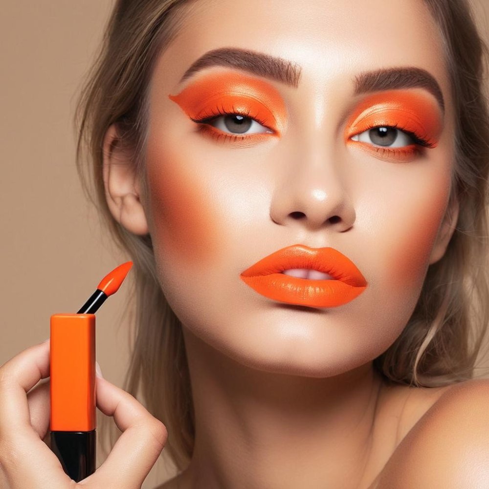 Orange lip stain marker applicator