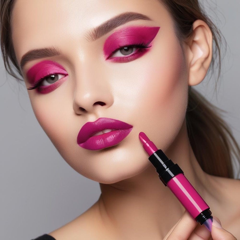 Magenta fuchsia lip stain marker