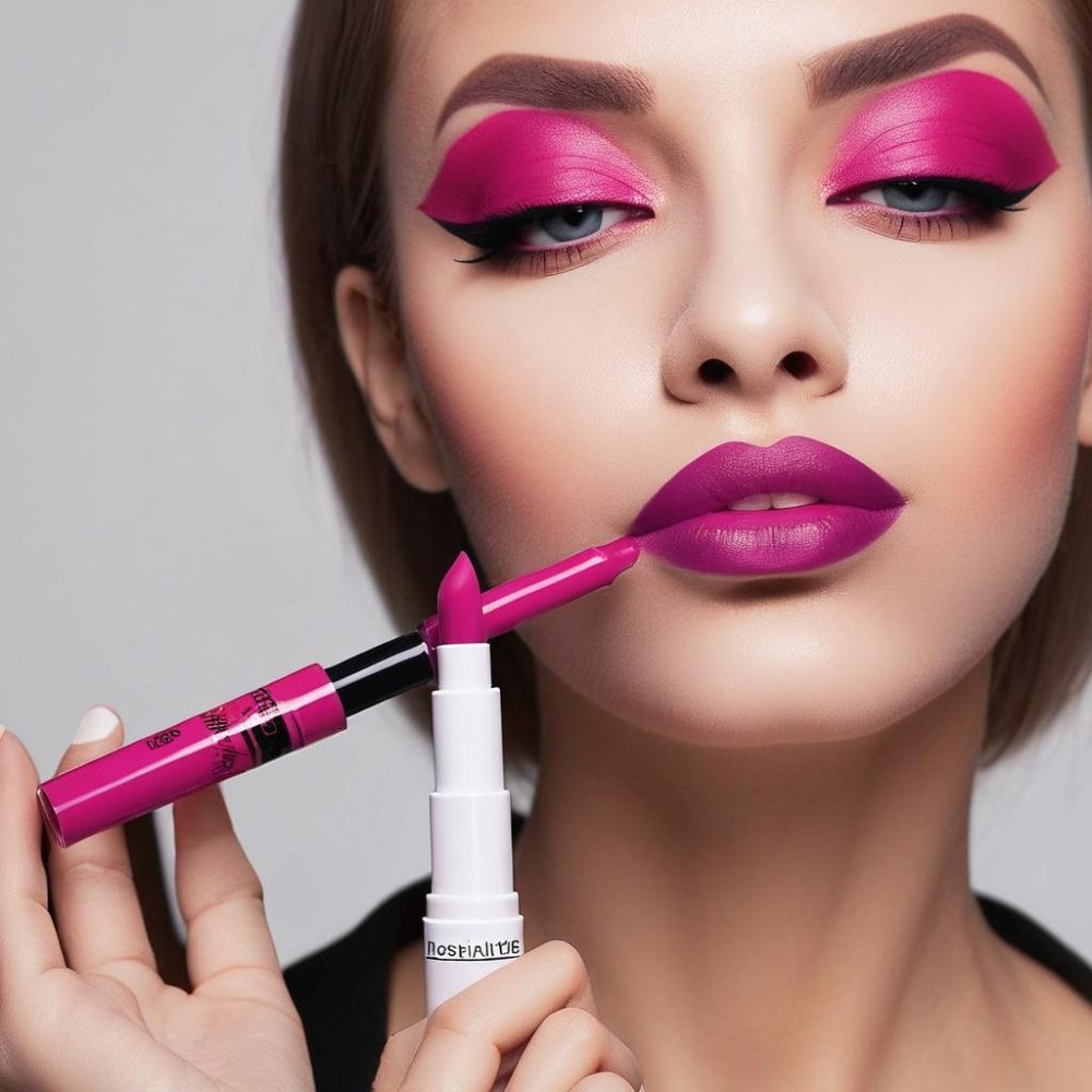 Fuchsia lip stain marker applicator