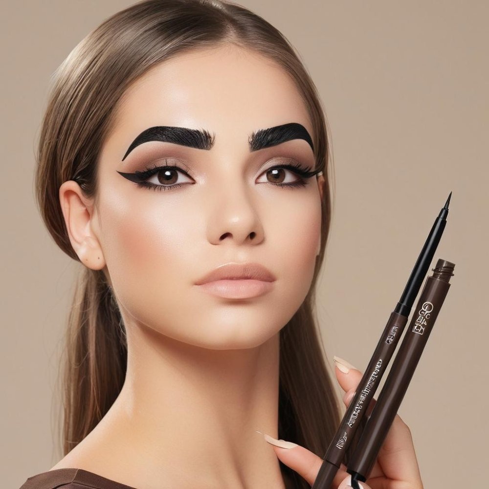 Rotuladores de eyeliner de punta de fieltro de precisión marrón