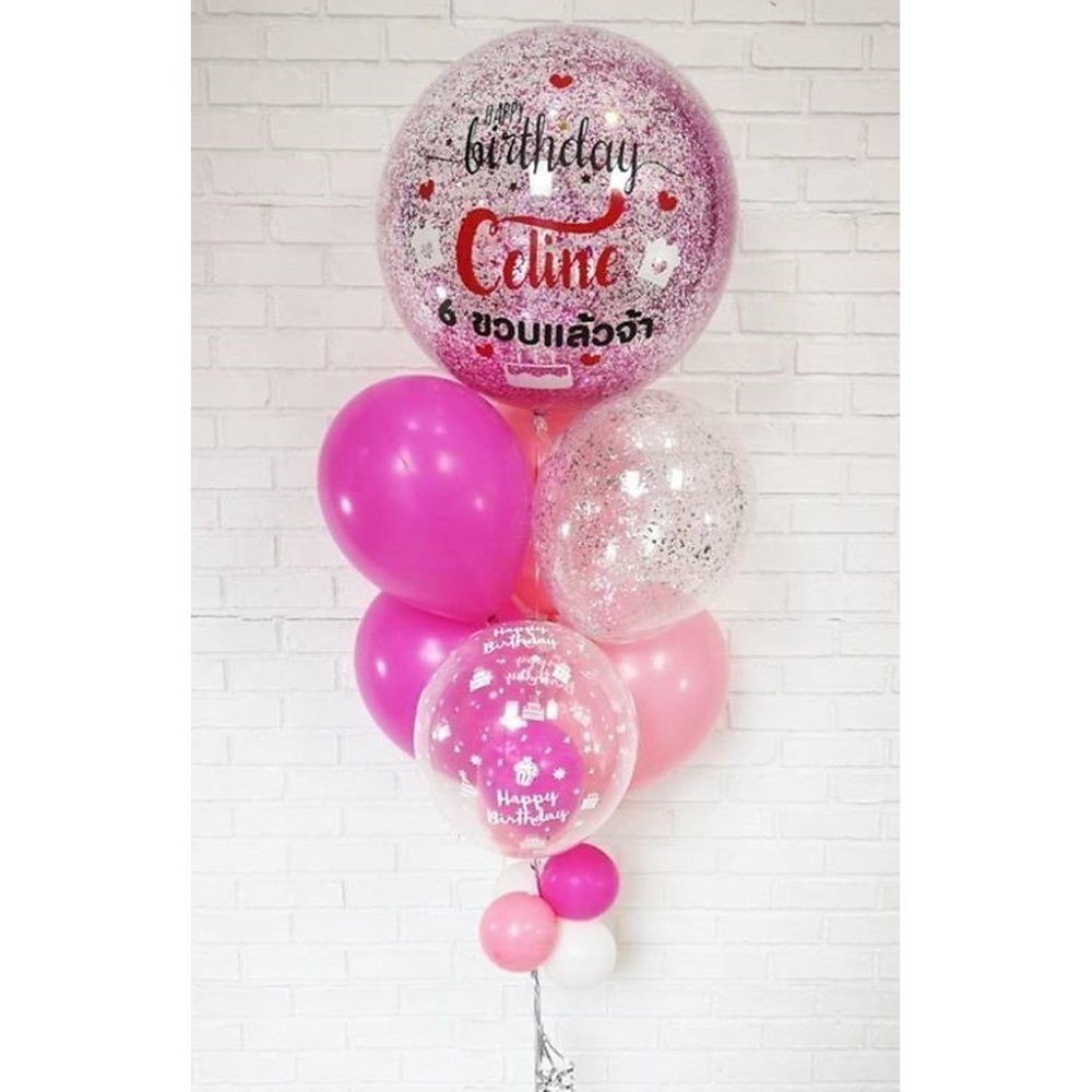 Personalisierte rosa Geburtstagsballons
