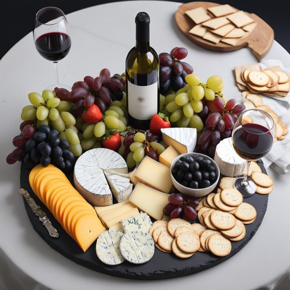 Gourmet charcuterie på svart skifer