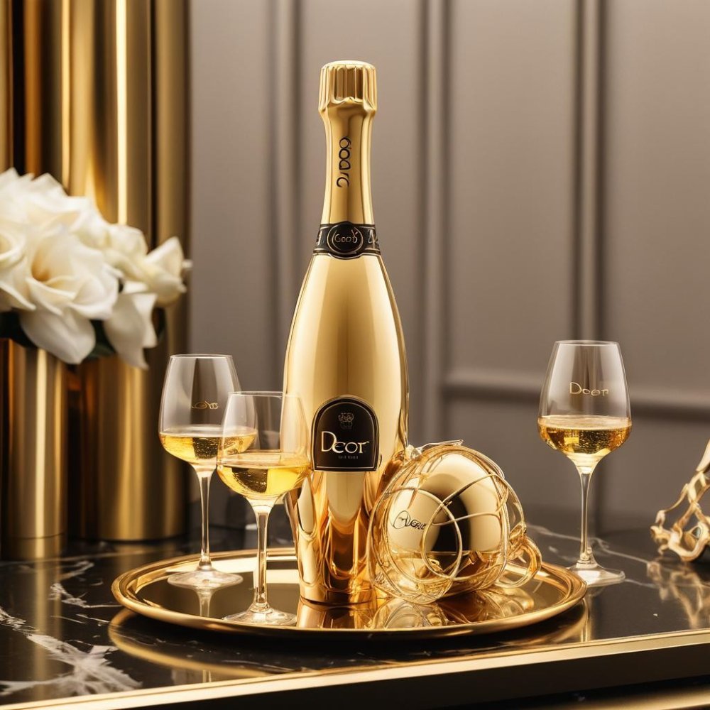 Gold luxury champagne gift set