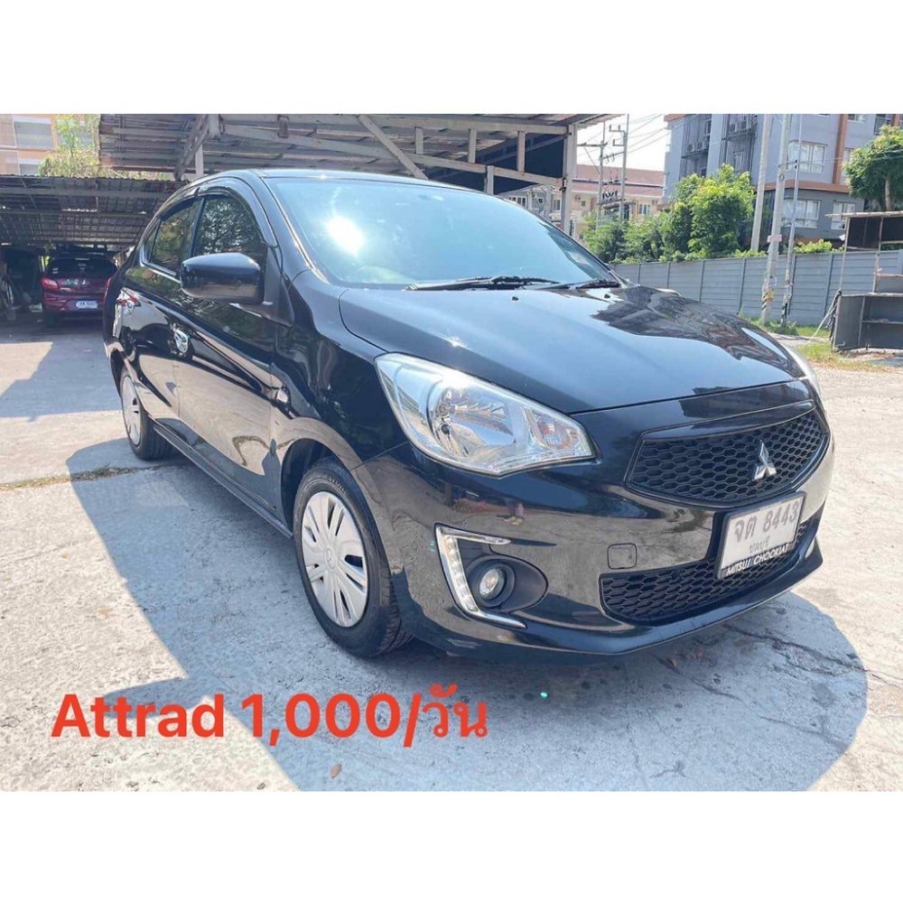 Black Mitsubishi Attrage compact sedan