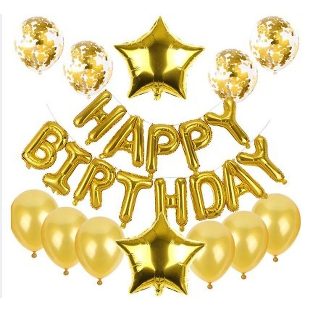 Ballon Joyeux Anniversaire Doré