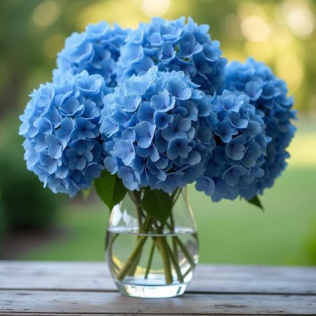 Blå Hortensia: 9-Stem Vase | Hjemmedekor