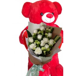 THANK YOU GIFTS FLOWERS WITH TEDDY BEAR SIZE 60 CM 36