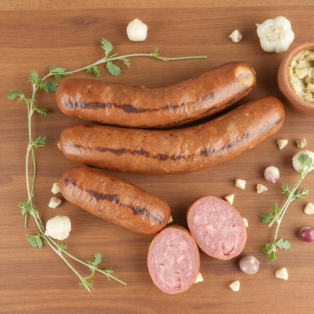 Garlic & Pepper Middle Smoked 1kg - 1 Knoblauch & Pfeffer Mittelgeräucherte Wurst 1kg | Pattaya FoodVerbessern Sie Ihre Gerichte