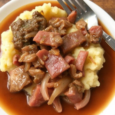 Liver, Bacon, Onions and Mash - 1 Liver, Bacon, Onions & Mash | Pattaya Food CenterSavor the rich flavors of Liver, Bacon, Onion
