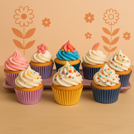 Gourmet colorful assorted cupcake set