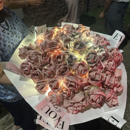 Rose money flower big 50000 - 5 Rose money flower big 50000 - Valentijns cadeau