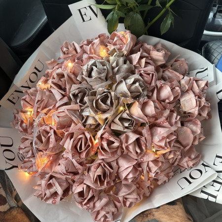 Rose money flower big 50000 - 6 Rose money flower big 50000 - Valentijns cadeau