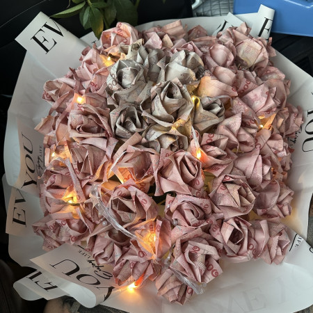 Rose money flower big 50000 - 7 Rose money flower big 50000 - Valentijns cadeau