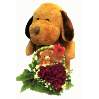 GET WELL GIFT FLOWERS WITH TEDDY BEAR 30