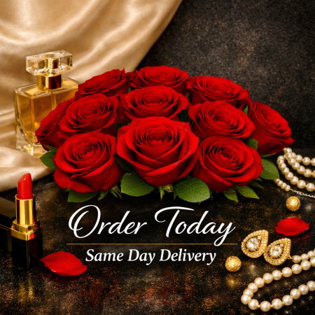 VASE OF no.30 RED ROSES FLOWERS 09 - 7 Vase of 30 Red Roses | Fresh Flowers | Order Now