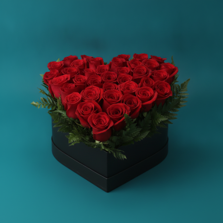 40  ROSES FLOWER IN BOX - 3 40 Roses in a Box | زهور عيد الحبفاجئ أحبائك بـ 40 ROSES FLOWER IN BOX رائعة في صندوق جميل. مثالي لي