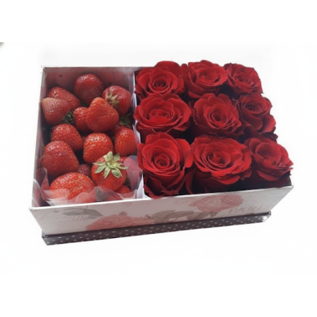 roses in box with fruit - 7 Roses in Box with Fruit | 신선한 꽃과 선물특별한 사람을 놀라게 해보세요. 신선한 과일과 아름답게 조화를 이루는 우리의 멋진 roses in box with f