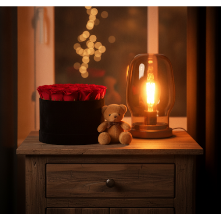 6 roses in box with mini bear - 5 6 Roses in Box with Mini Bear | ValentinsdagOverrask din kjære denne Valentinsdagen med 6 vakr