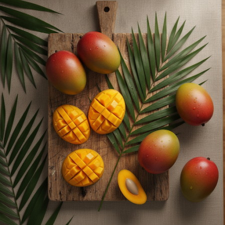 Nam Dok Mai Si Thong, mangoes, premium, fruit, tropical, set, 6 pieces, luscious, sweetness, delicate texture, superior quality 
