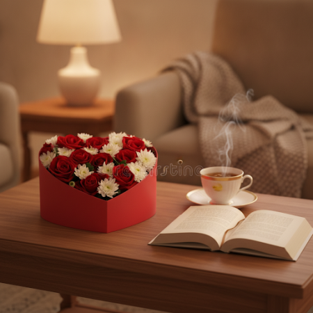 roses mix flowers in box - 3 Roses Mix Flowers in Box | Friske & Smukke