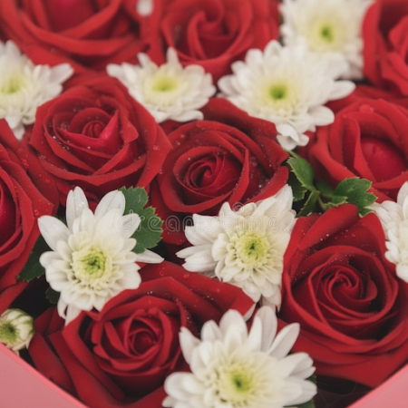 roses mix flowers in box - 5 Roses Mix Flowers in Box | Friske & Smukke