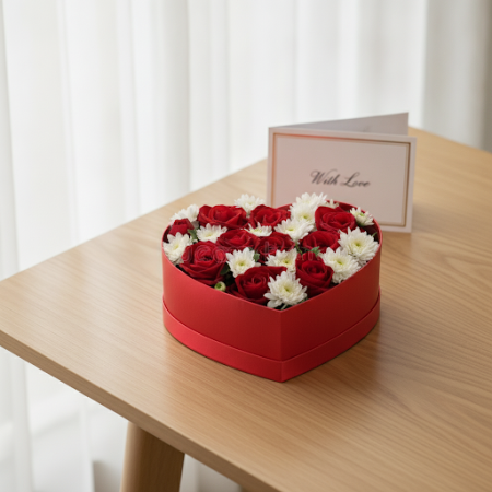 roses mix flowers in box - 6 Roses Mix Flowers in Box | Friske & Smukke