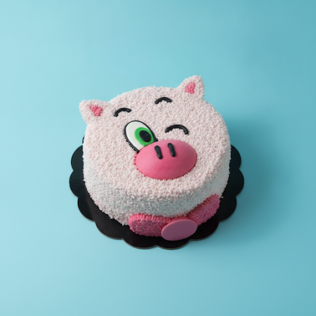 Piggy Face Cake – 5 Person, 1800gCakesPiggy Face Cake – 5 Person, 1800g | Cute Celebration Cake Pattaya