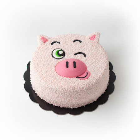 Piggy Face Cake – 5 Person, 1800gCakesPiggy Face Cake – 5 Person, 1800g | Cute Celebration Cake Pattaya