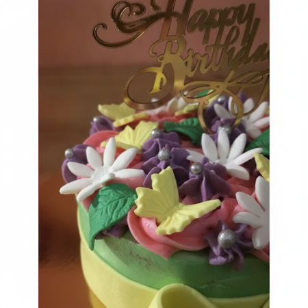 FLOWER CAKE 01 złoty topper