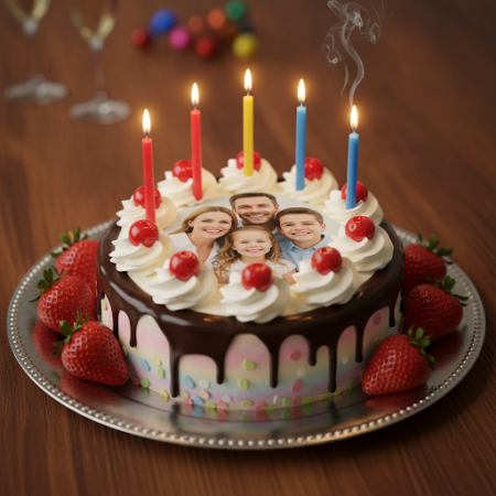 PHOTO ON CAKE 750  GRAM 2P (DELIVERY IN1- 2 DAY AFTER ORDER) - 5 Photo Cake 750g 2P | Cakes | Fast Delivery