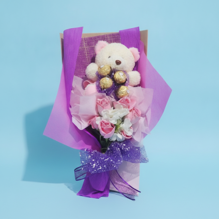 Mini teddy bear flower in box - 4 Mini teddy bear flower in box | Teddy bear gifts