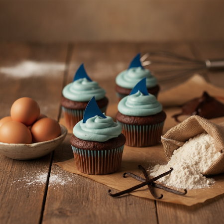 คัพเค้กสีน้ำเงิน 15 ชิ้น - 3 BLUE CUP CAKE 15 pc | ตะกร้าทำตามสั่ง