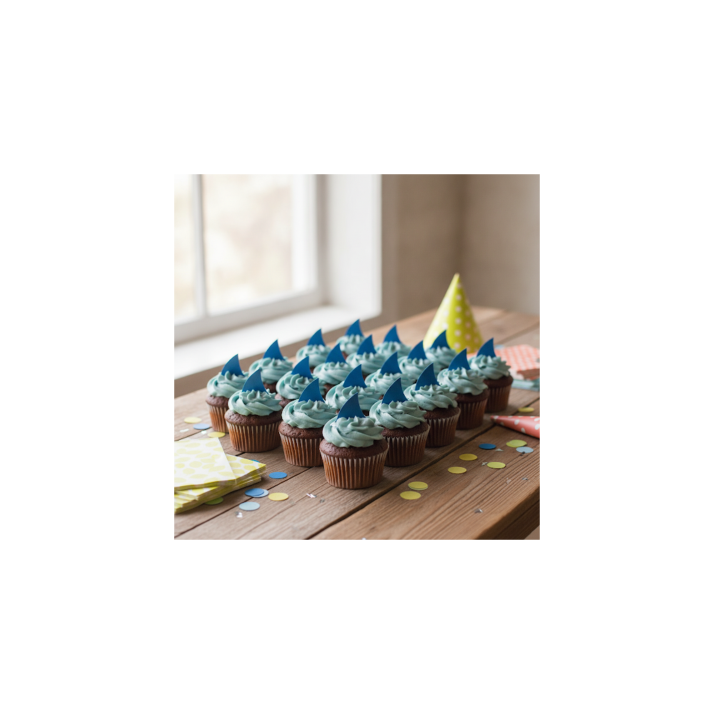Blue cupcake gift set basket